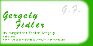 gergely fidler business card